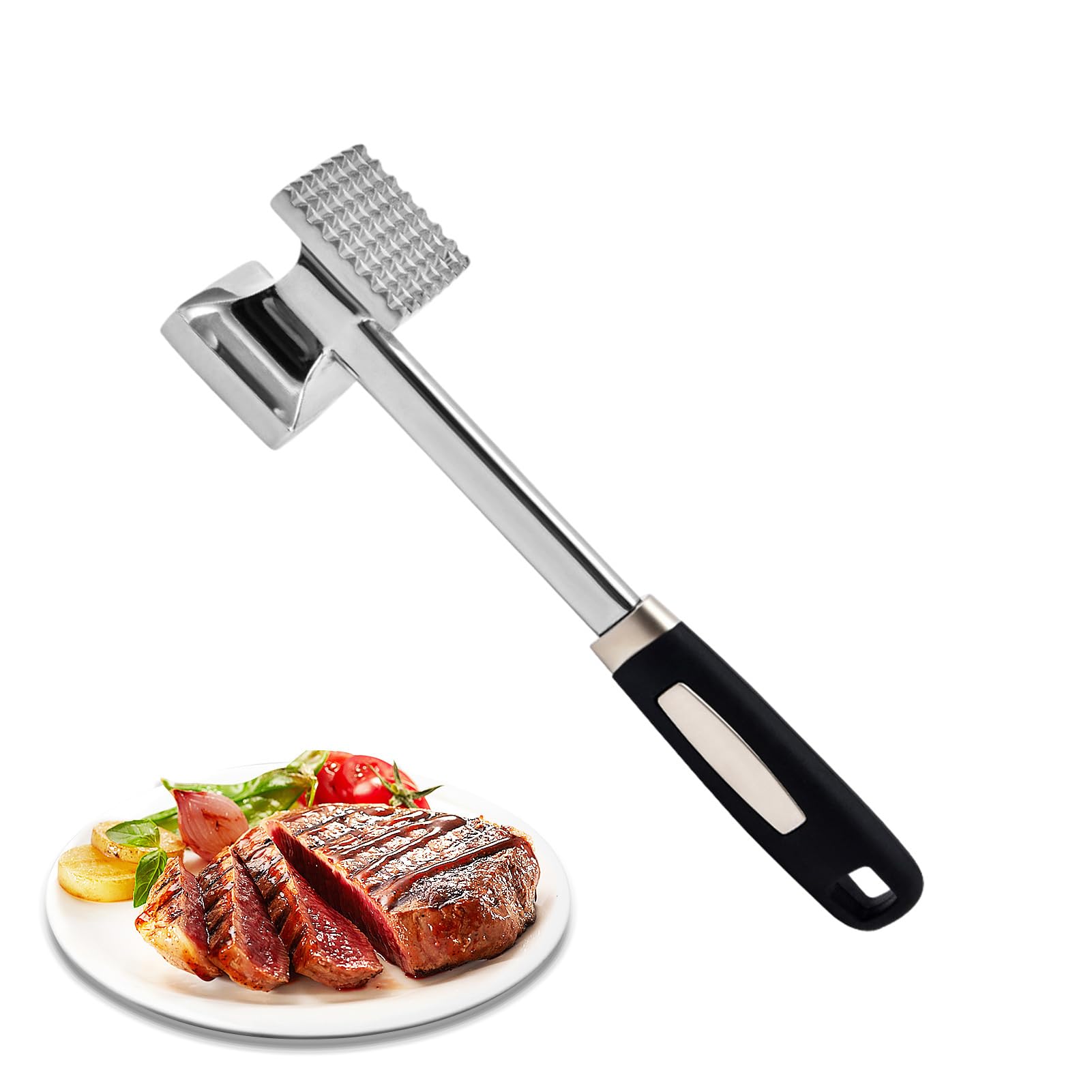 Amazon.co.jp: 肉たたき 肉筋切り 両面ミートハンマー 肉叩き ステーキ